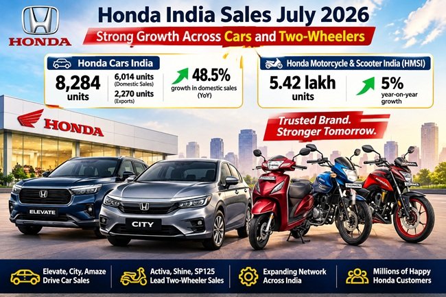 Honda Motor Sales July 2026 , Domestic Dispatches Surge 48.5%